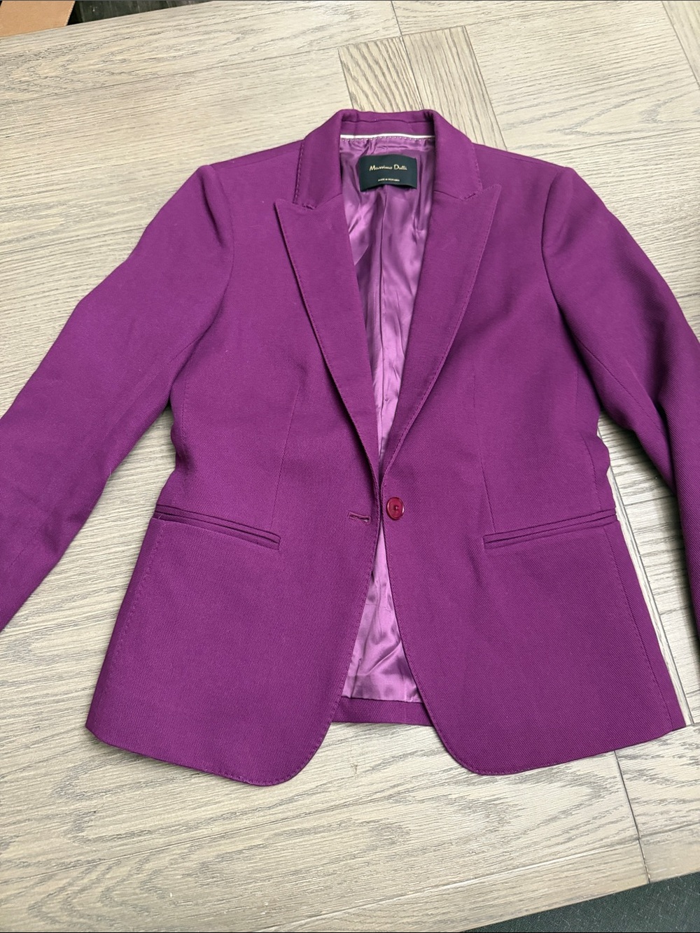 Massimo Dutti Violet Single-Button Blazer